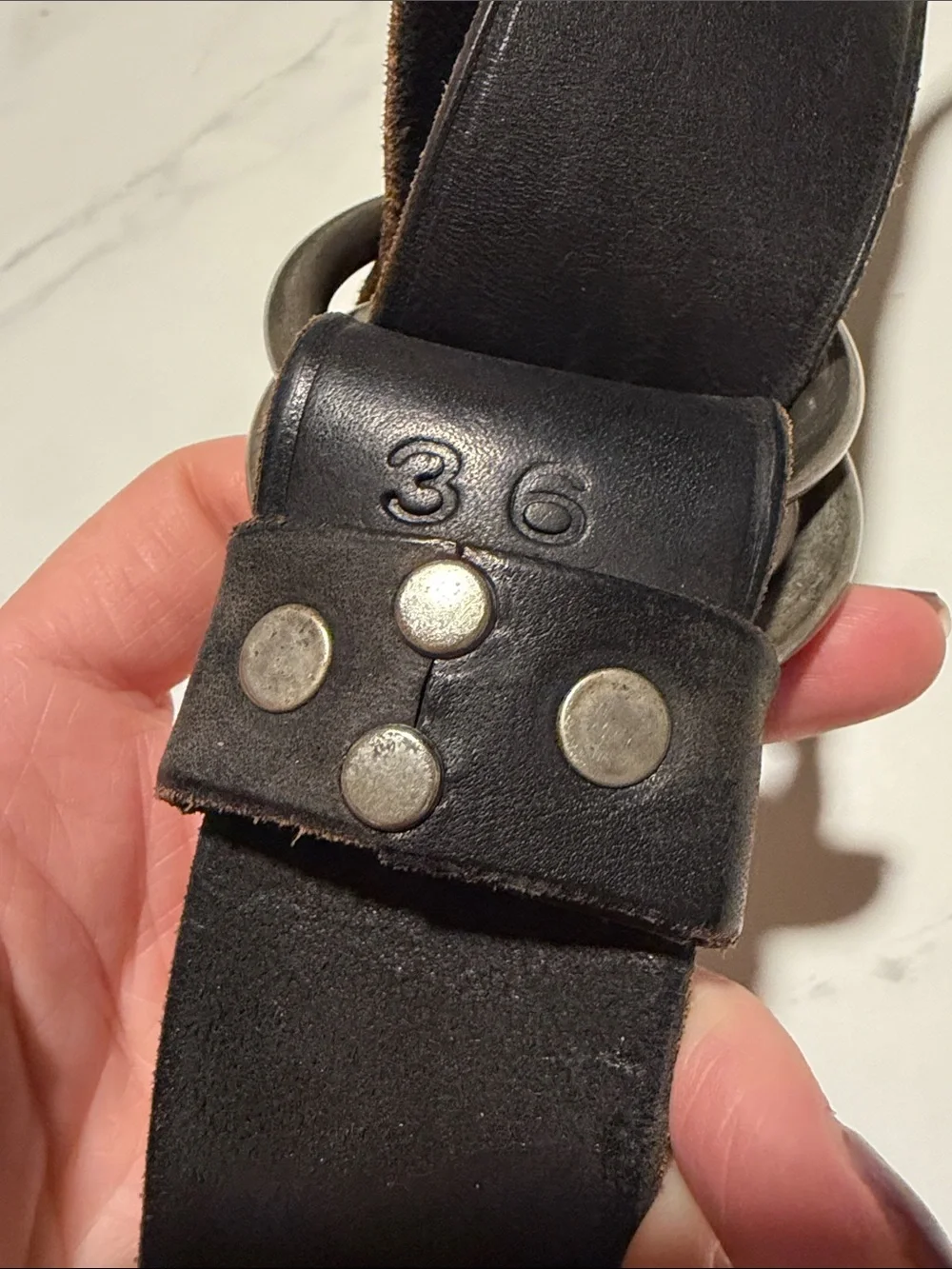 RARE Ralph Lauren RL67 Black Leather Ring-Buckle Belt